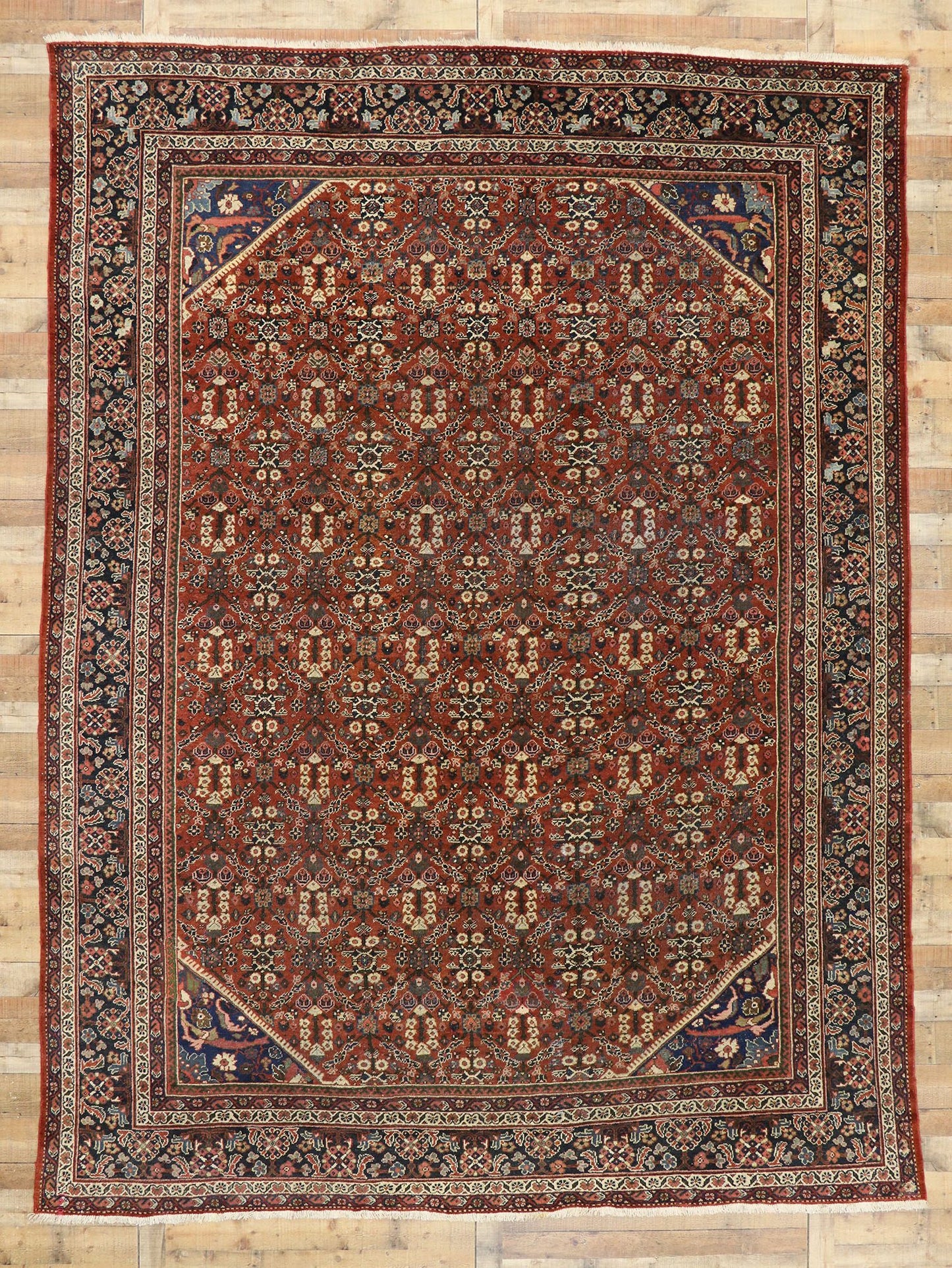 10 x 14 Antique Persian Mahal Rug 73378