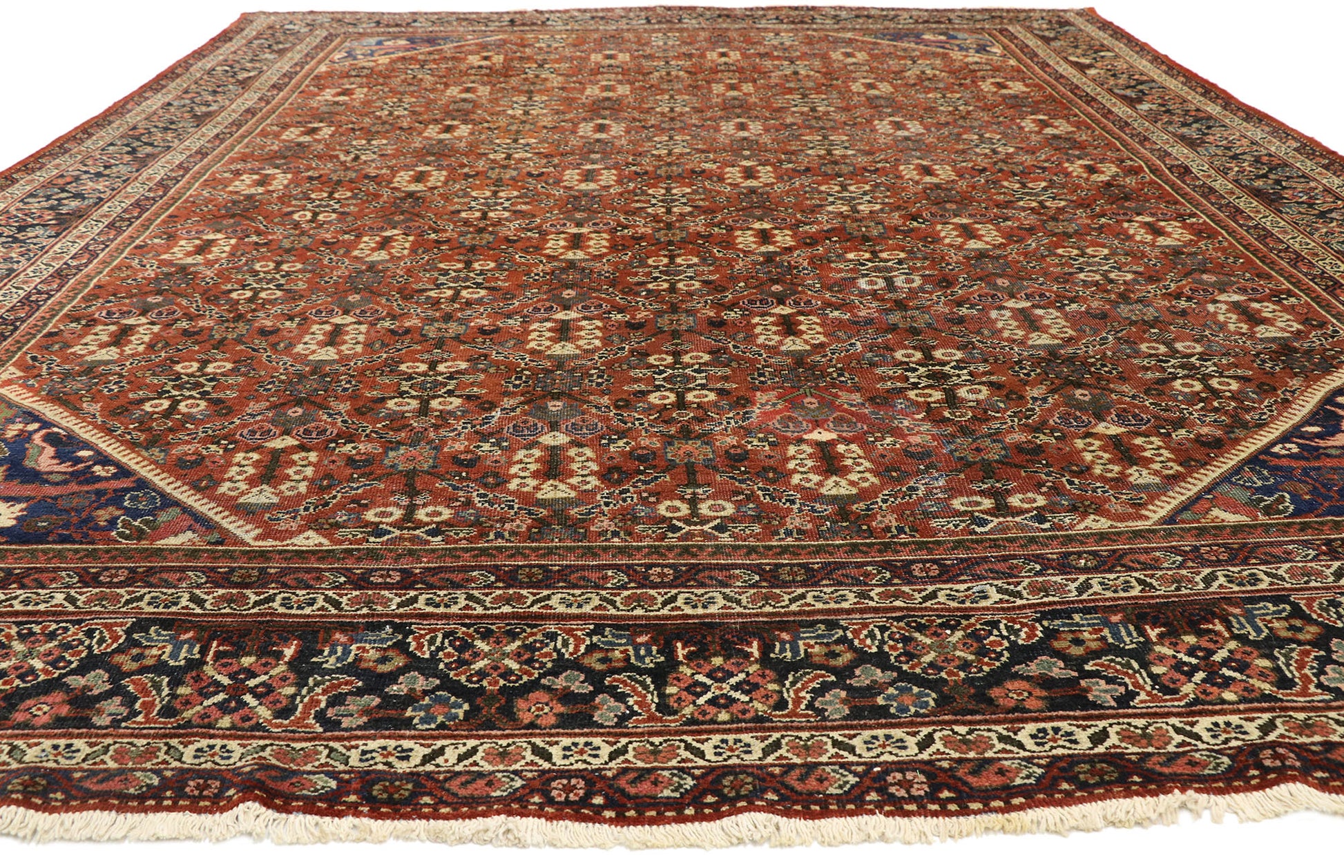 10 x 14 Antique Persian Mahal Rug 73378
