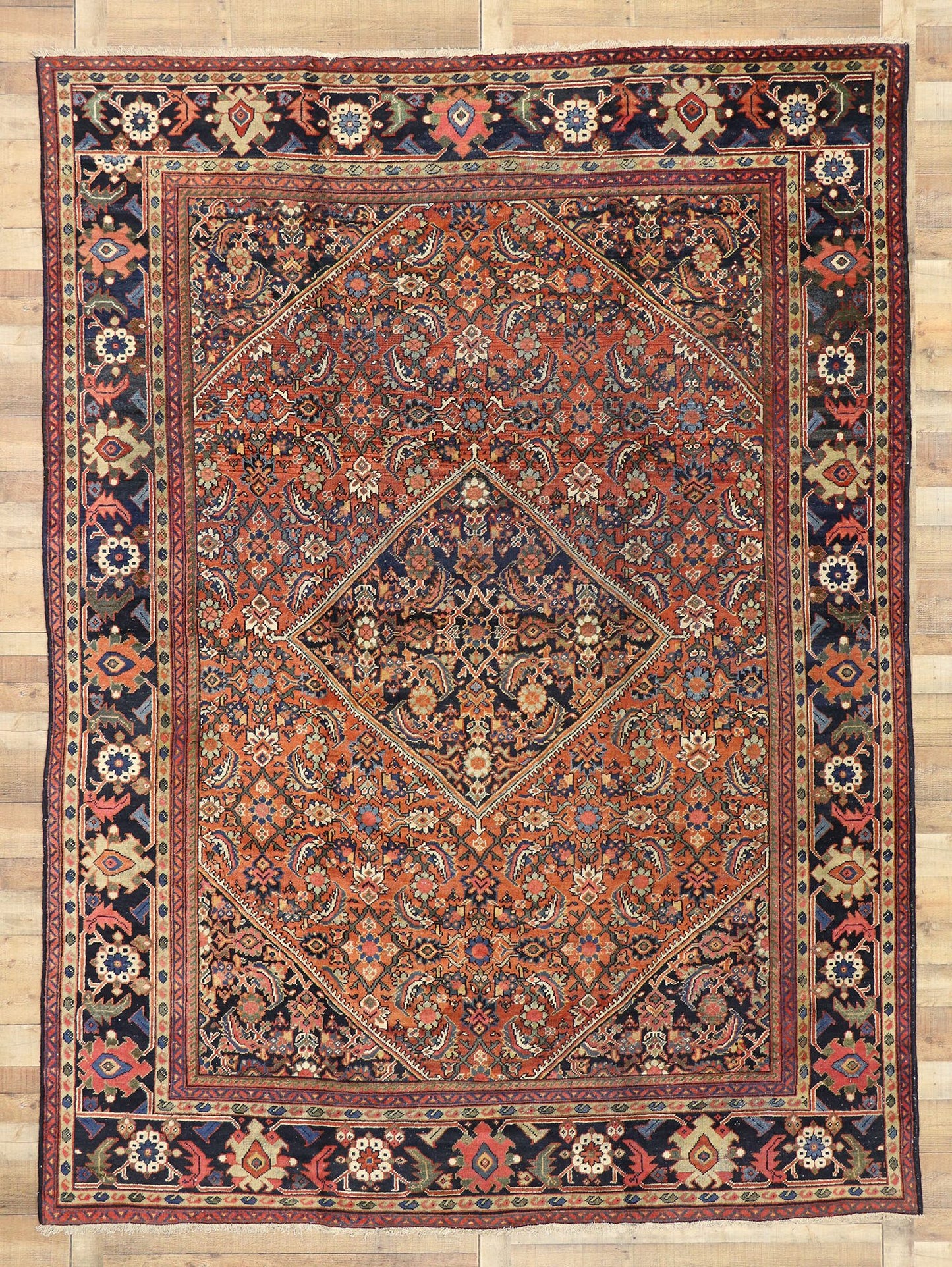 9 x 12 Antique Persian Mahal Rug 73382