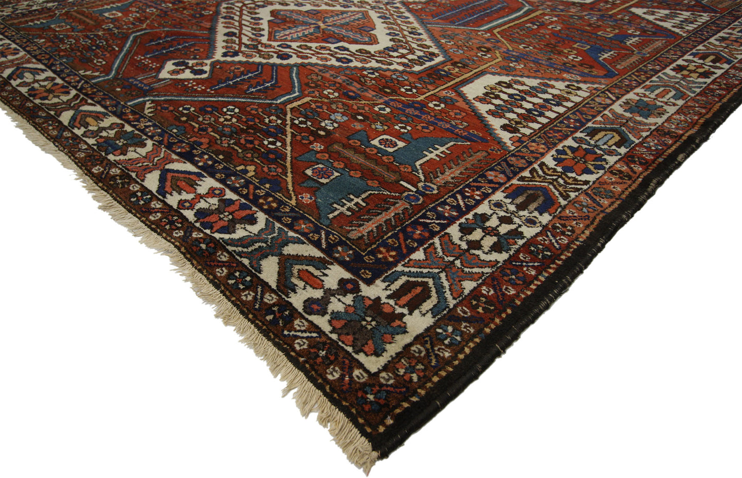 7 x 10 Antique Persian Bakhtiari Rug 73391