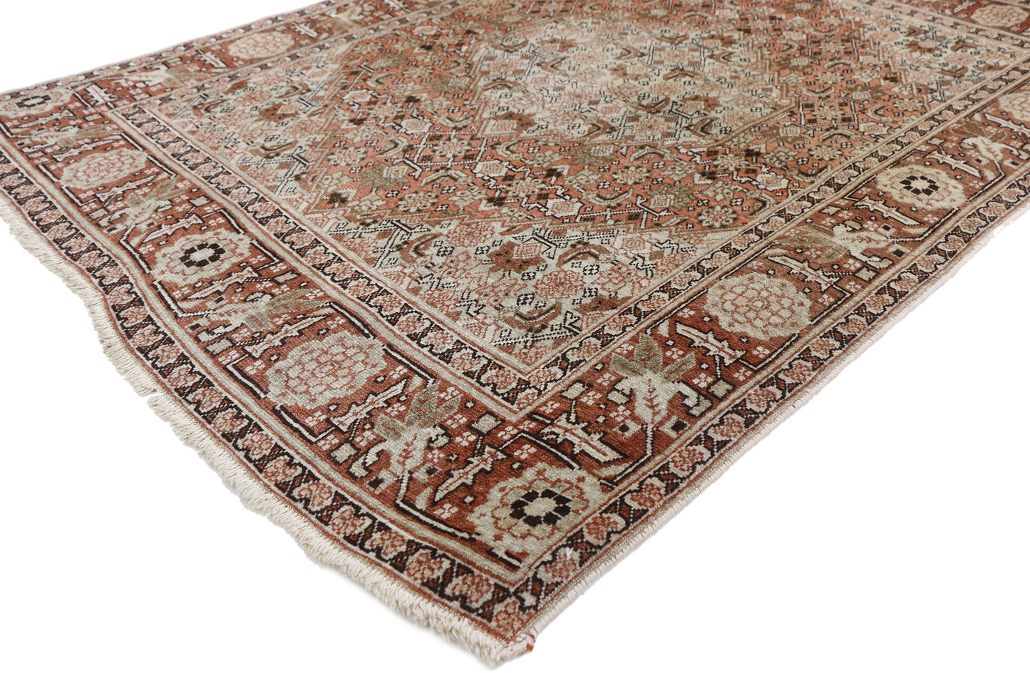 4 x 5 Antique Persian Tabriz Rug 73403
