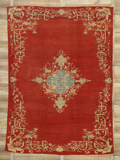 8 x 12 Antique Turkish Oushak Rug 73422