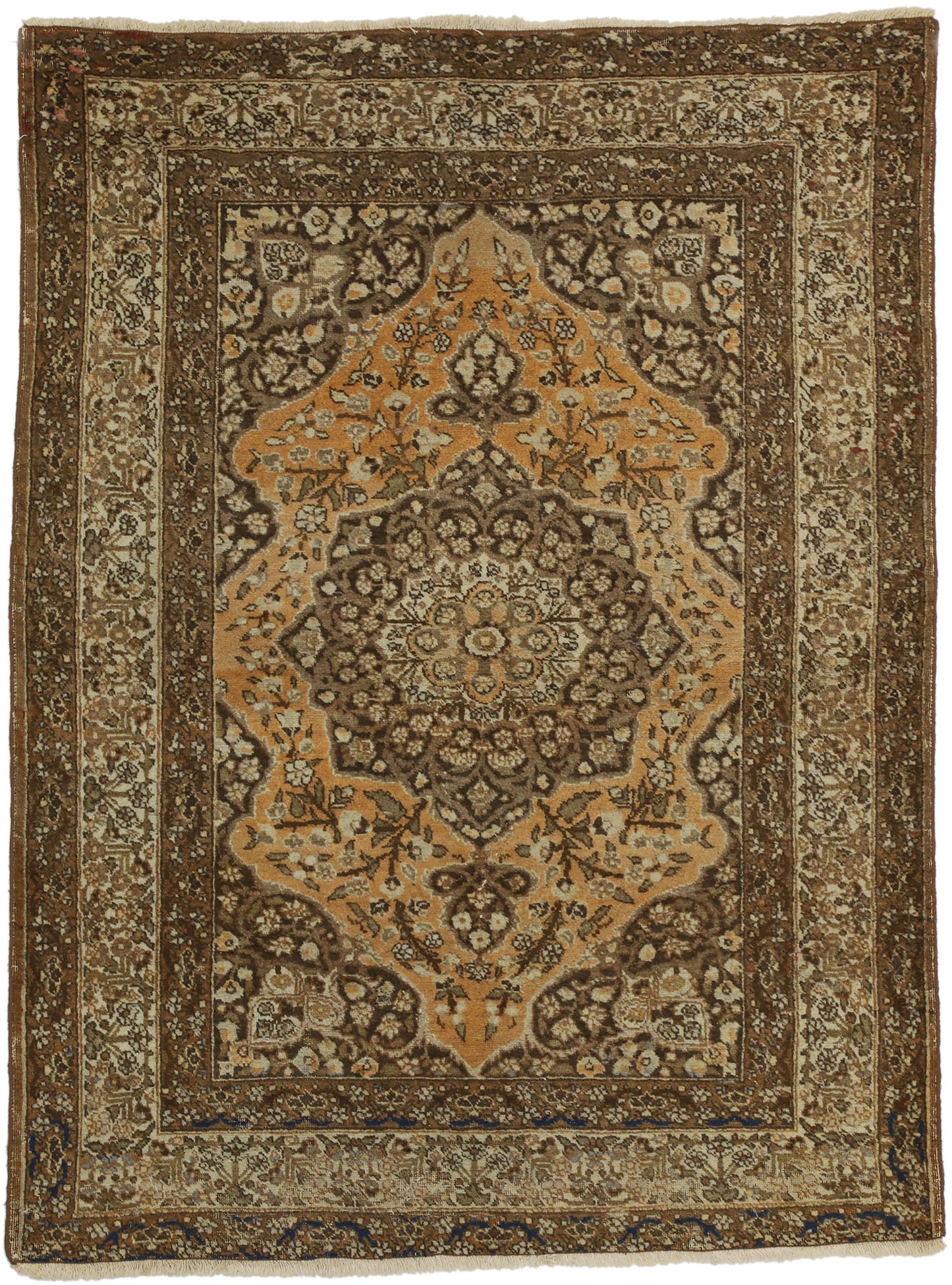 4 x 5 Antique Persian Tabriz Rug 73430