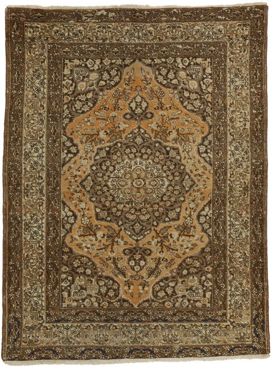 4 x 5 Antique Persian Tabriz Rug 73430