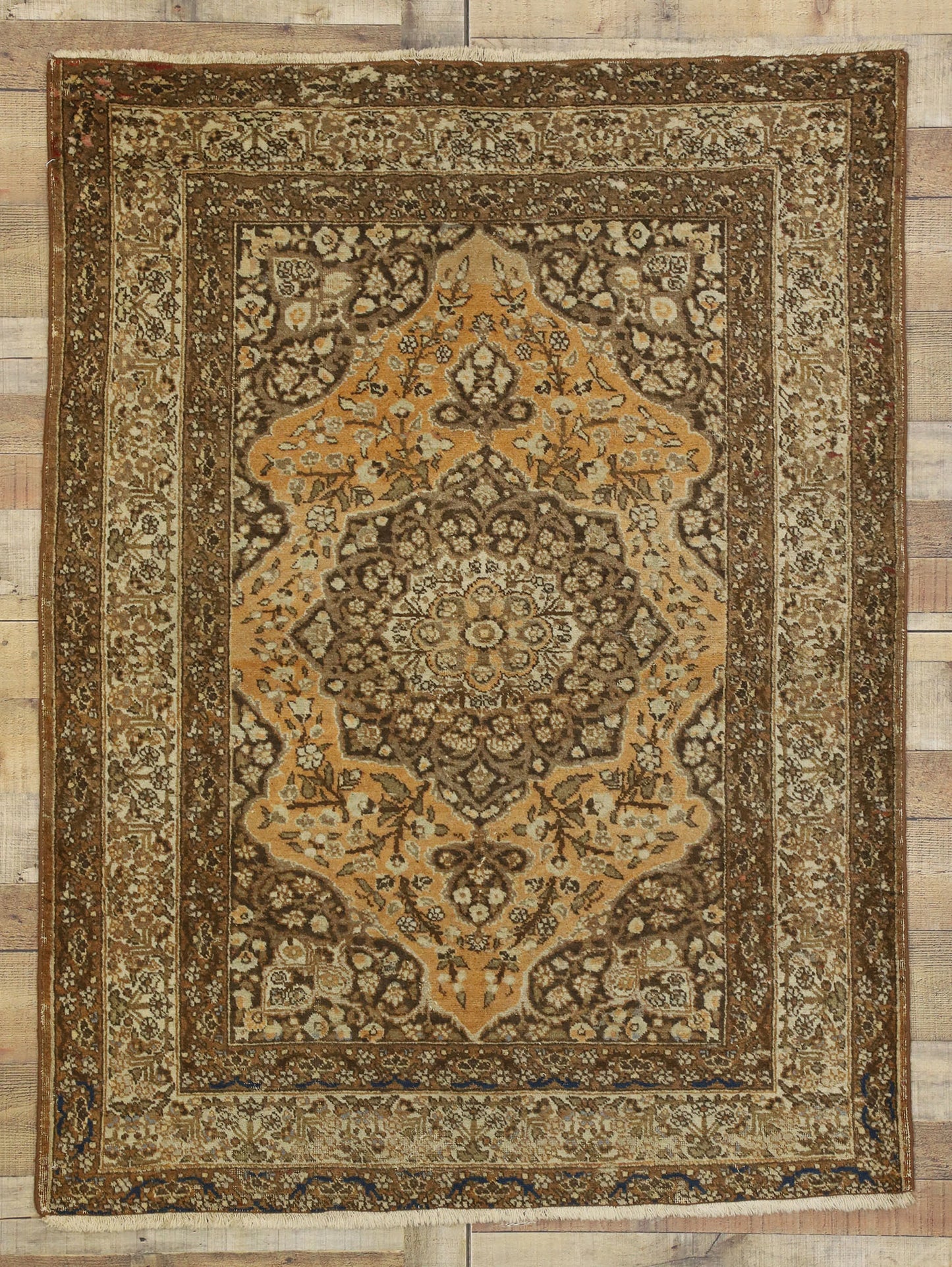 4 x 5 Antique Persian Tabriz Rug 73430