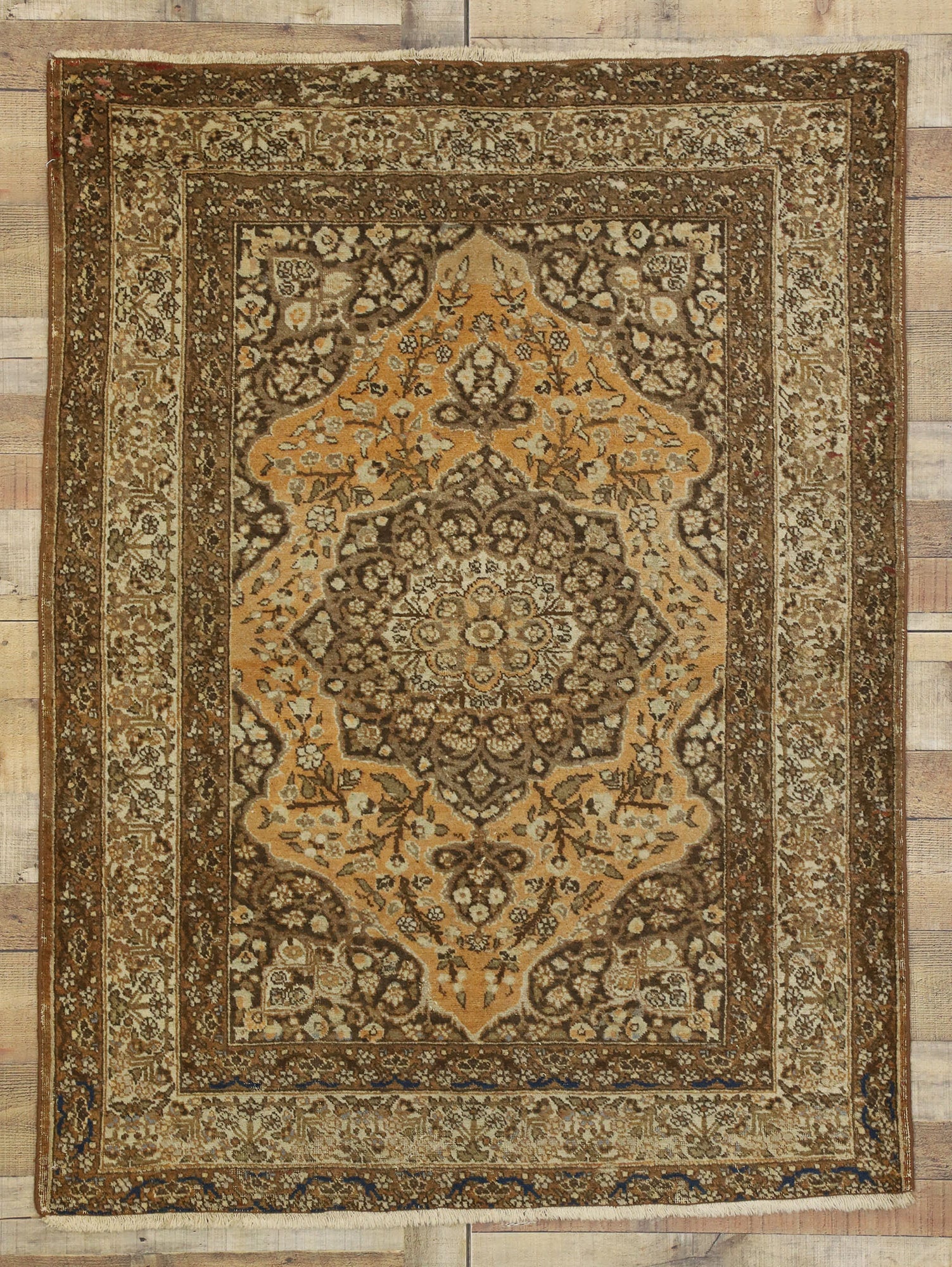 4 x 5 Antique Persian Tabriz Rug 73430