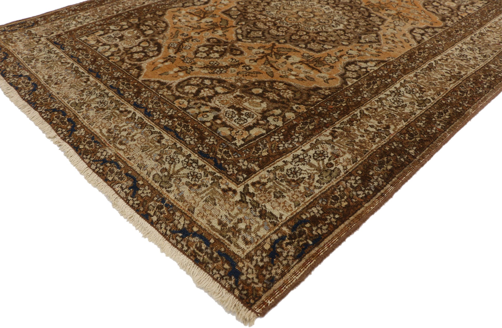 4 x 5 Antique Persian Tabriz Rug 73430