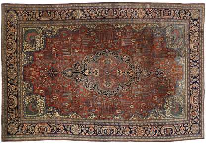 9 x 13 Antique Persian Sarouk Farahan Rug 73477