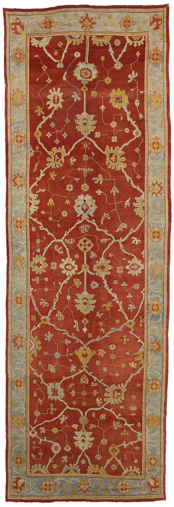 8 x 23 Antique Turkish Oushak Rug 73536