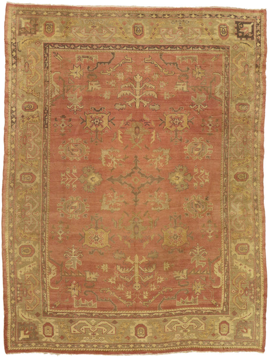 10 x 13 Antique Turkish Oushak Rug 73592