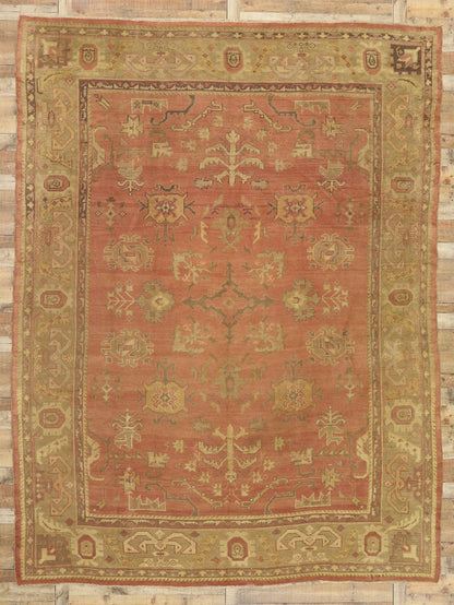 10 x 13 Antique Turkish Oushak Rug 73592