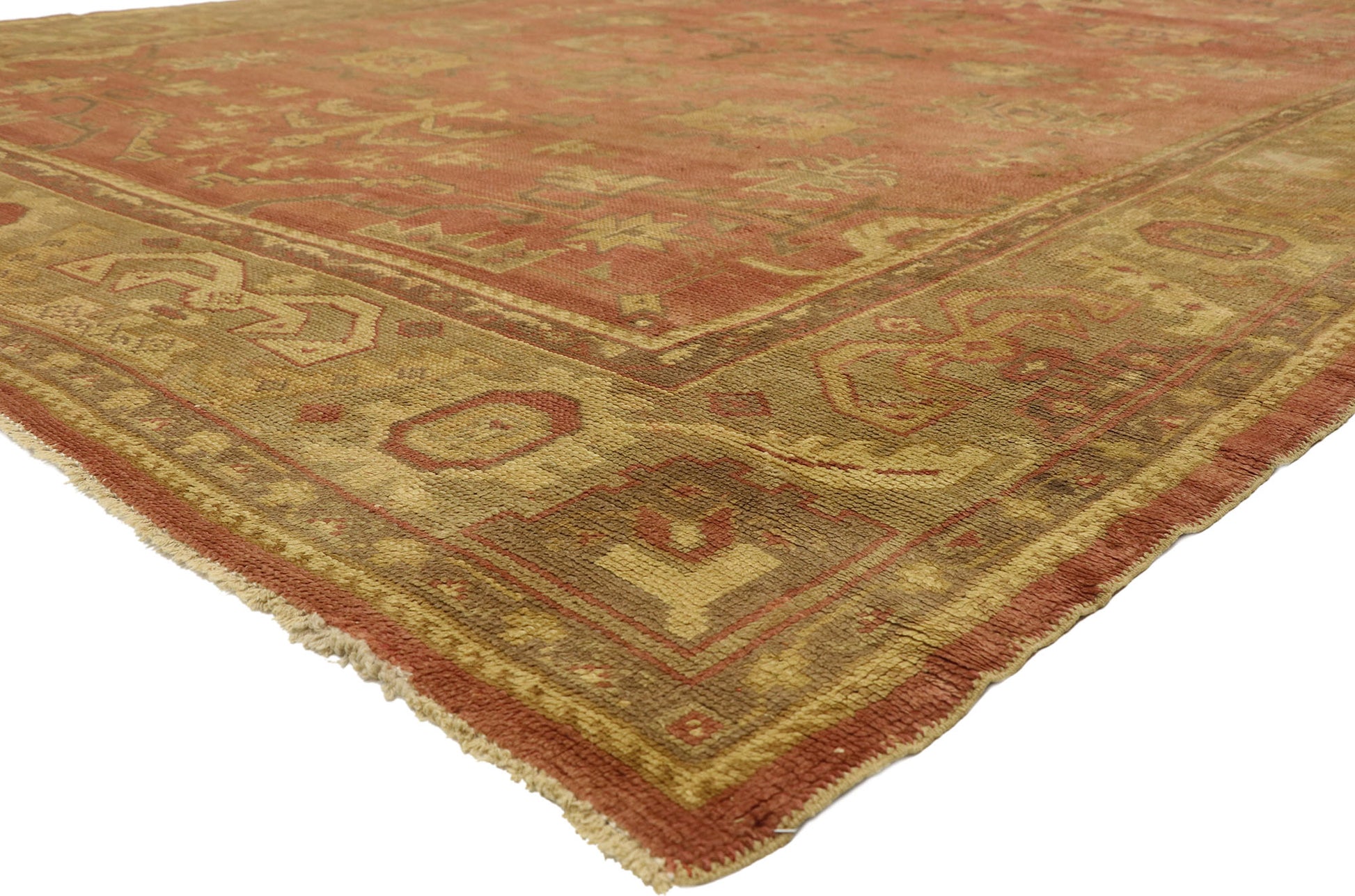 10 x 13 Antique Turkish Oushak Rug 73592