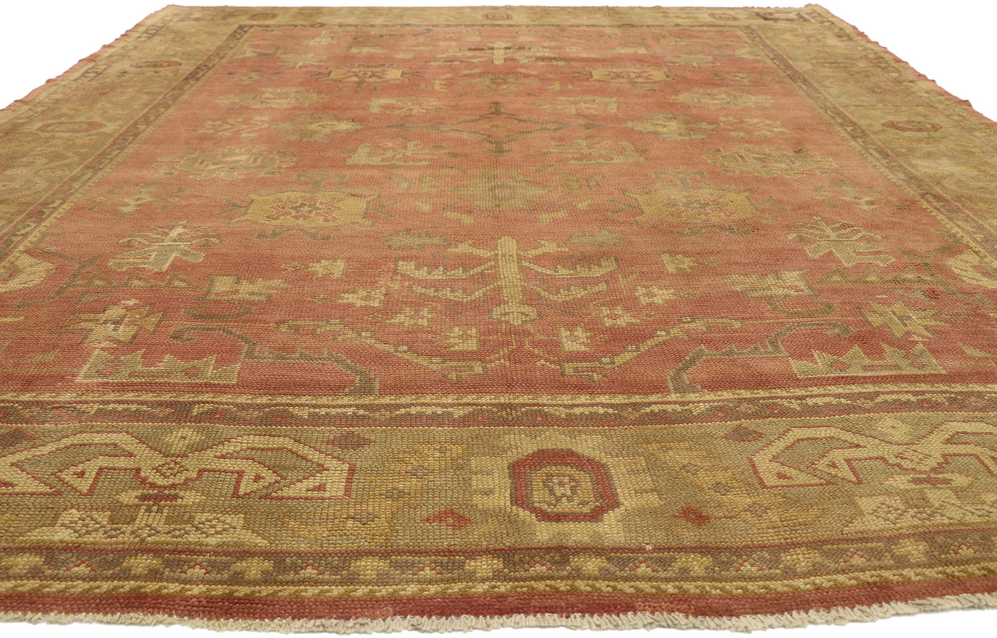 10 x 13 Antique Turkish Oushak Rug 73592
