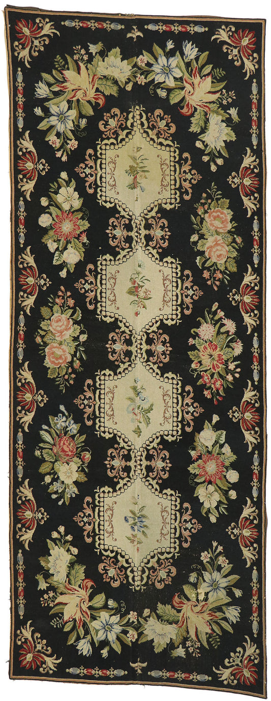 3 x 10 Antique English Needlepoint Rug 73615