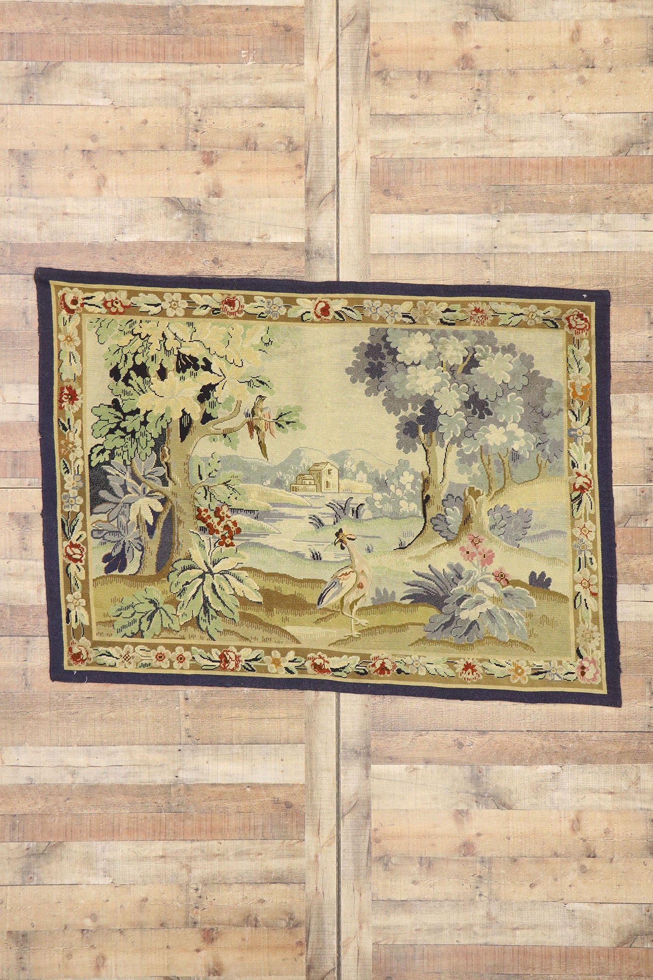 5 x 6 Antique English Needlepoint Tapestry 73620
