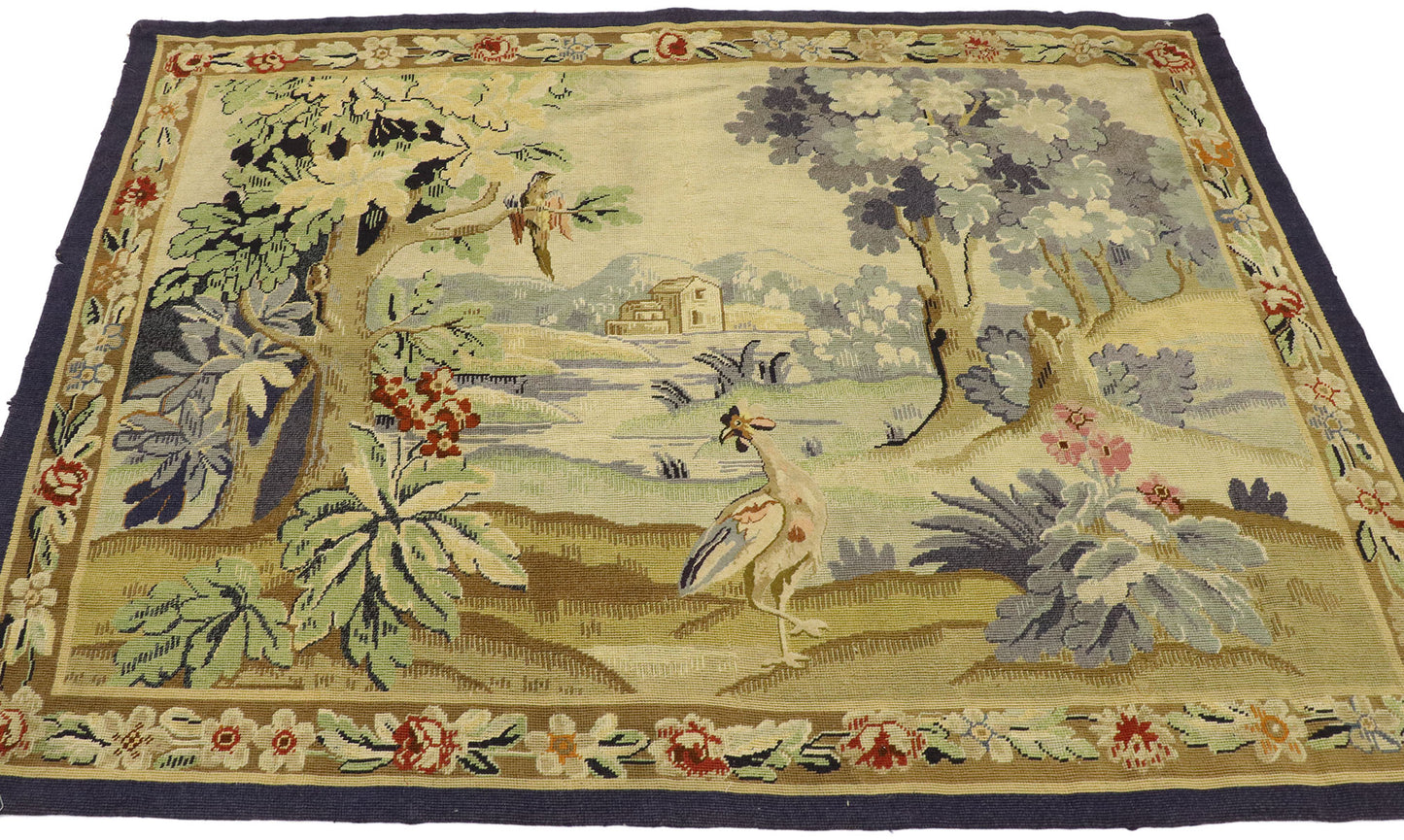 5 x 6 Antique English Needlepoint Tapestry 73620