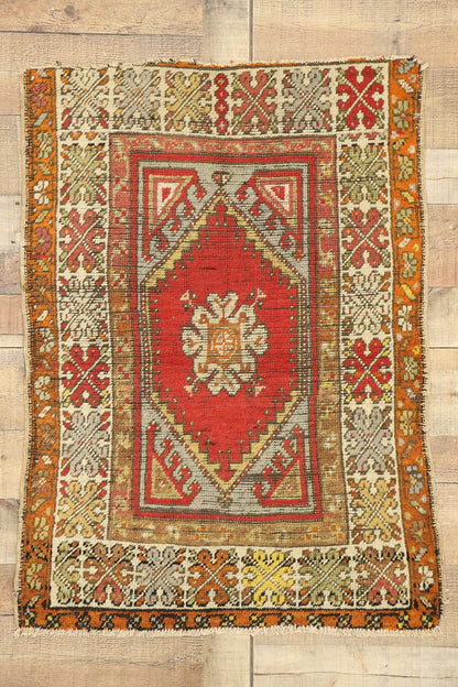3 x 4 Vintage Turkish Oushak Rug 73622