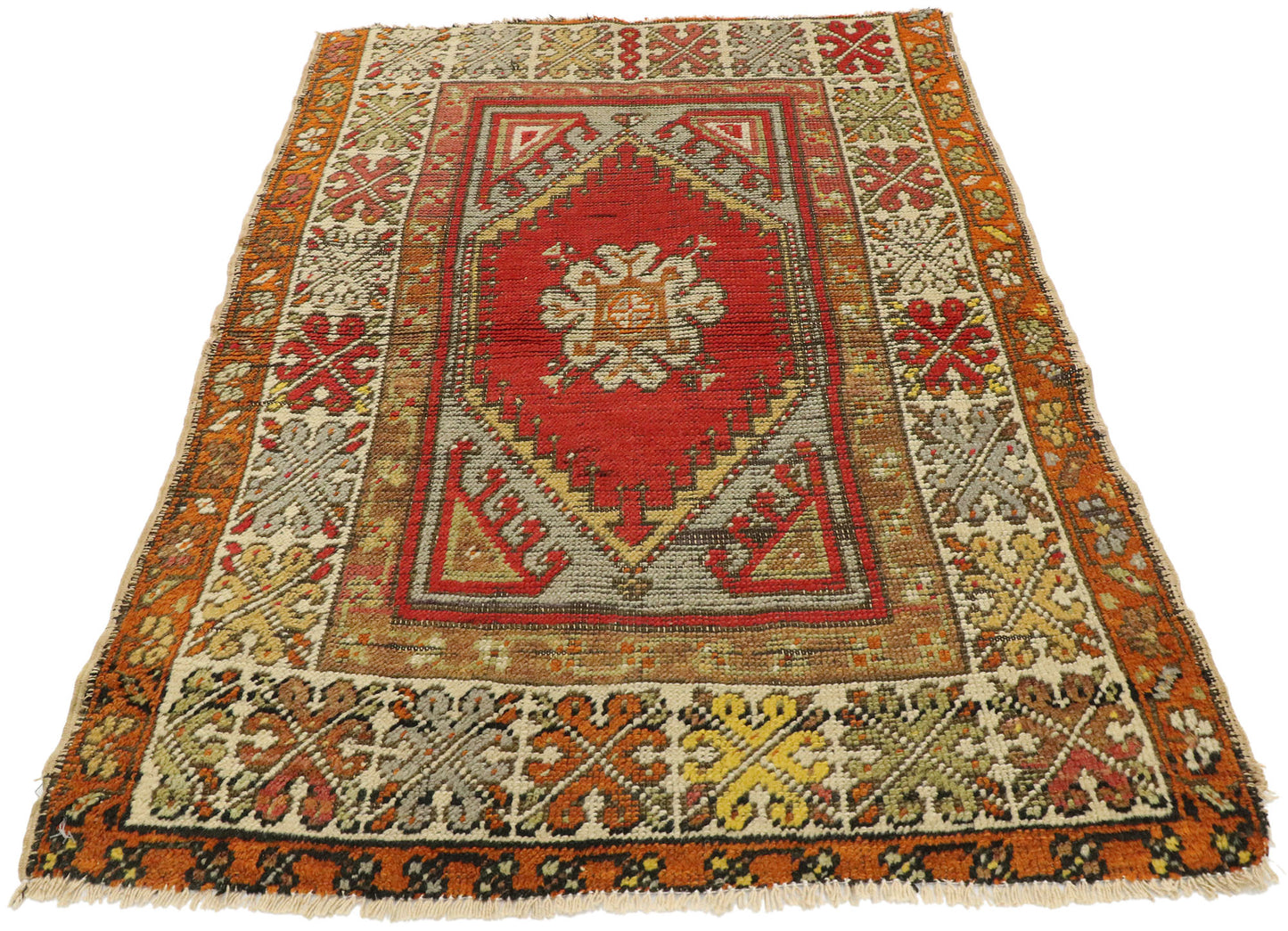 3 x 4 Vintage Turkish Oushak Rug 73622