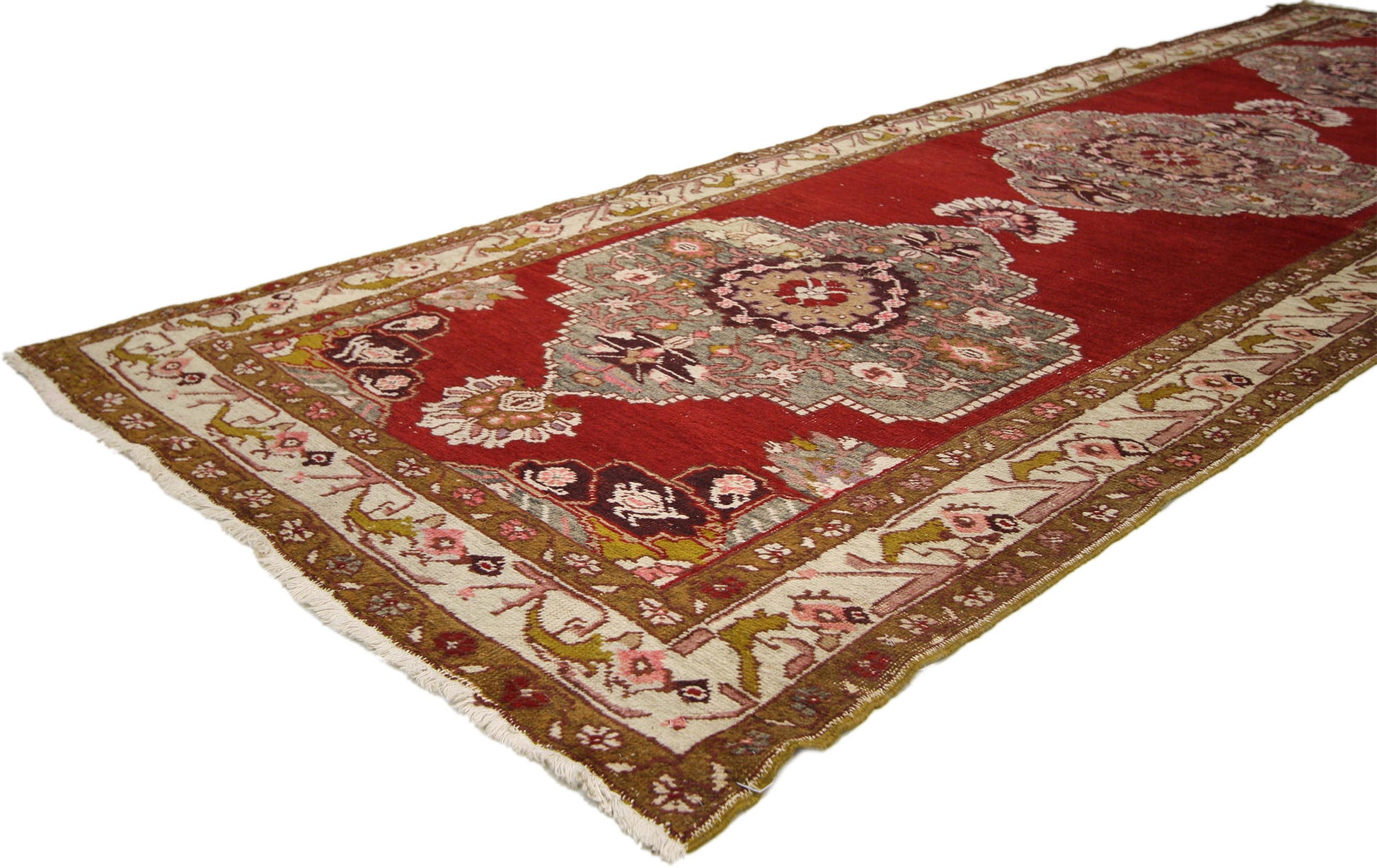 4 x 11 Vintage Turkish Oushak Runner 73636