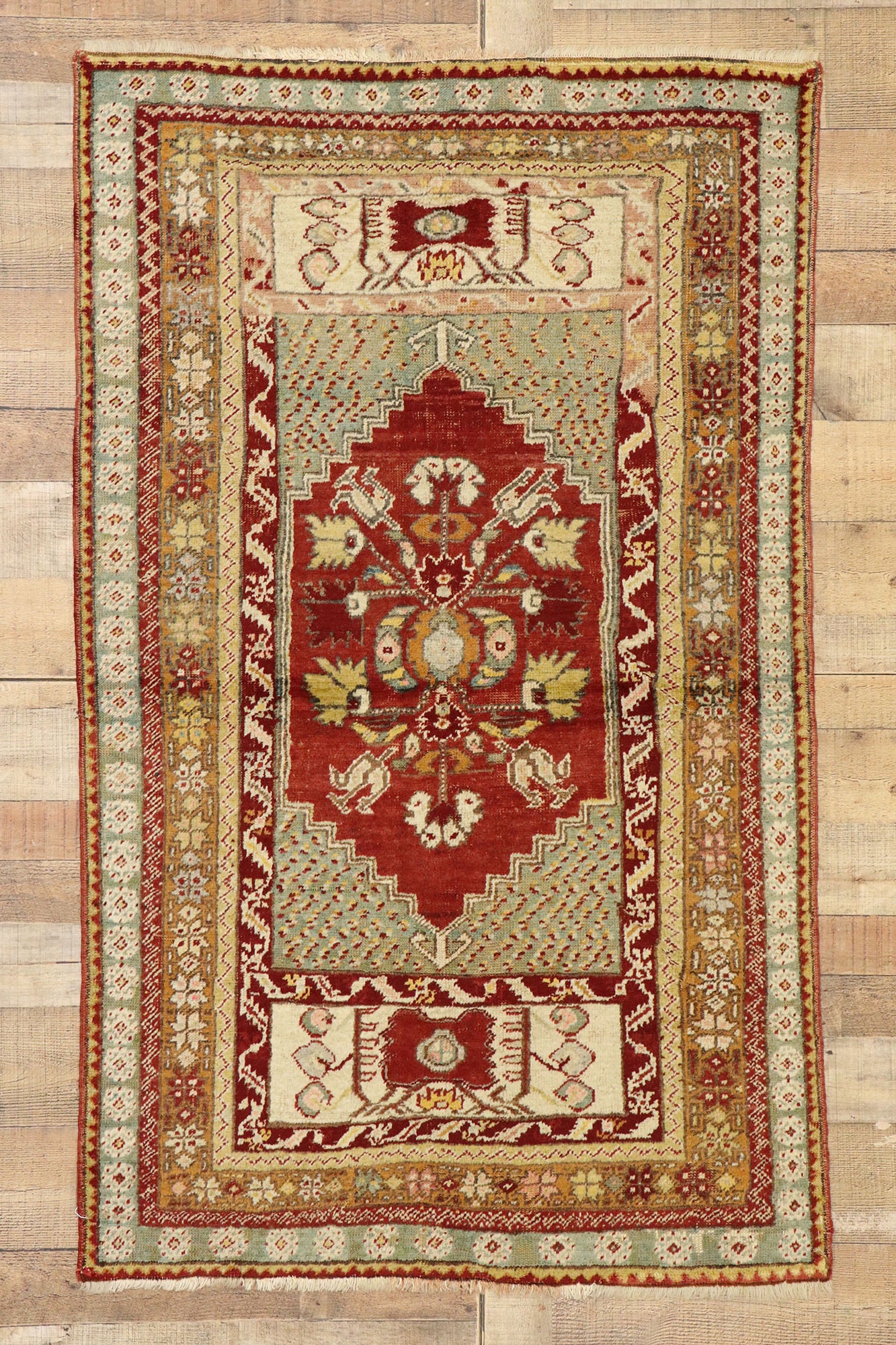 3 x 6 Vintage Turkish Oushak Rug 73644