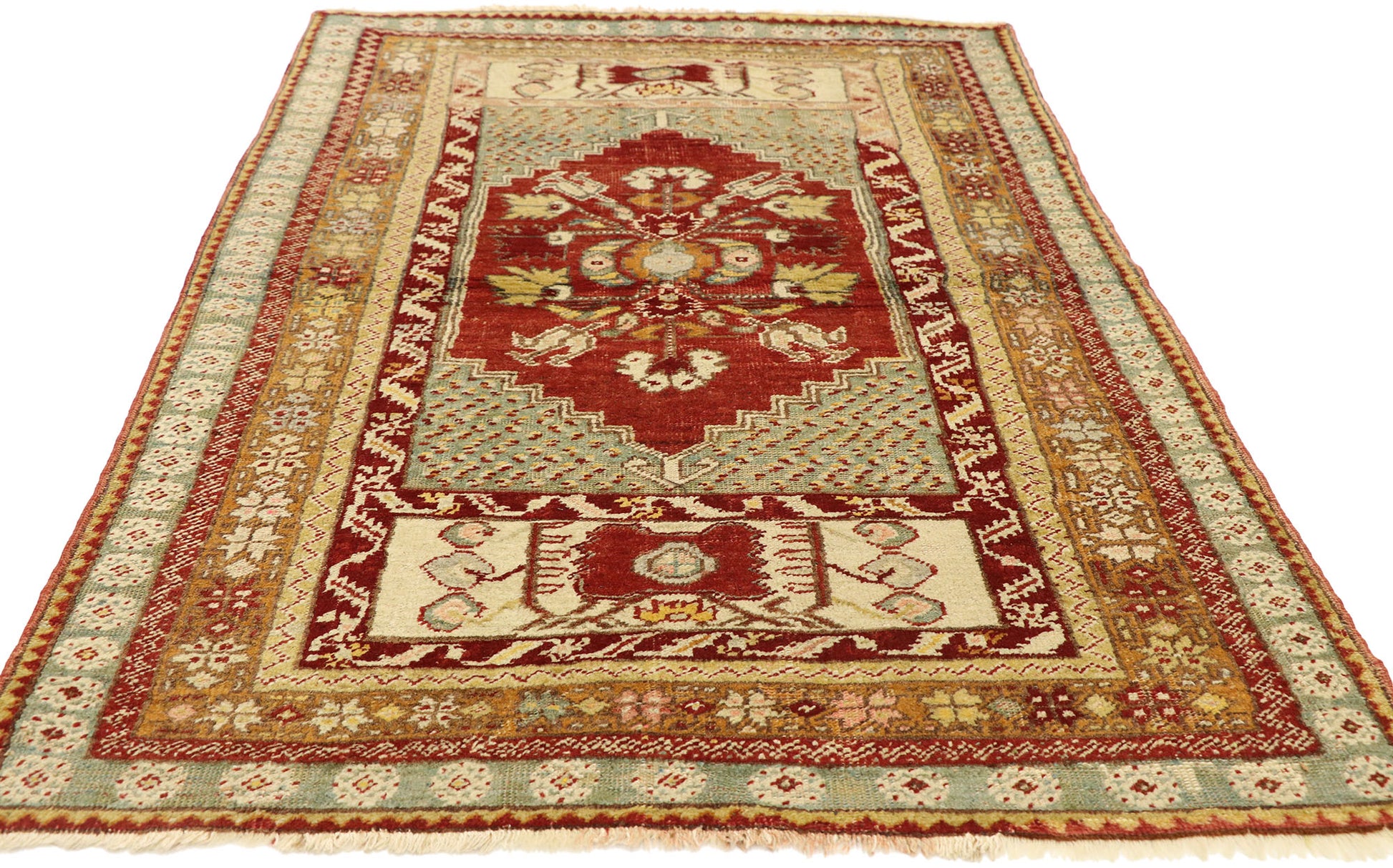 3 x 6 Vintage Turkish Oushak Rug 73644