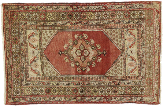 3 x 5 Vintage Turkish Oushak Rug 73645