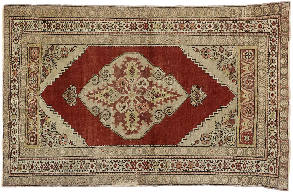 3 x 5 Vintage Turkish Oushak Rug 73649