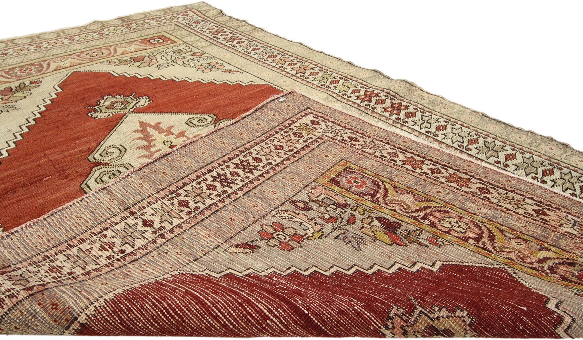 3 x 5 Vintage Turkish Oushak Rug 73649