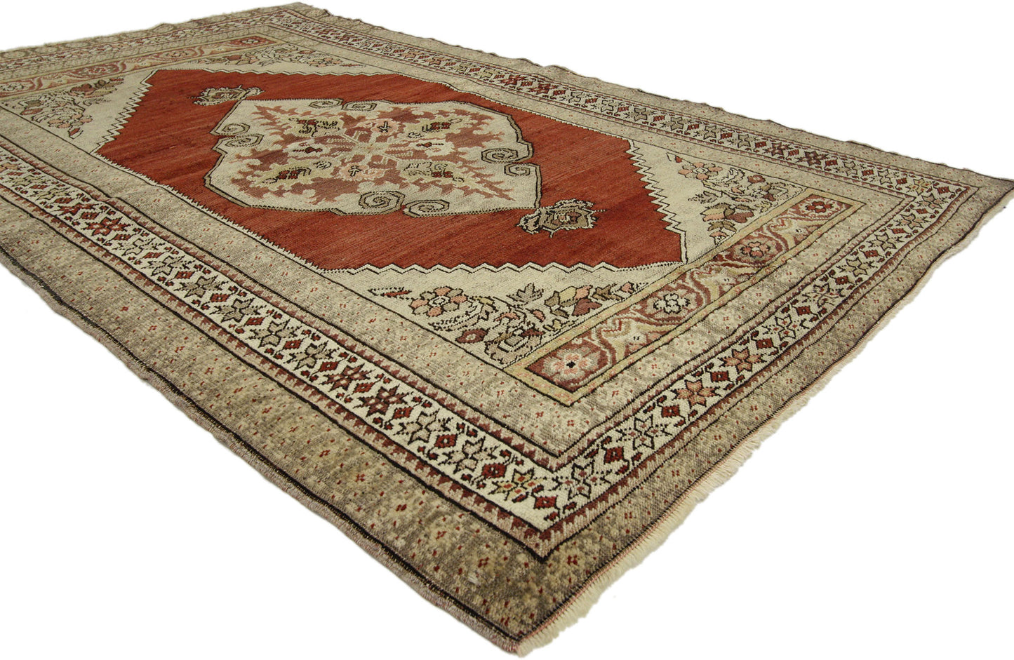 3 x 5 Vintage Turkish Oushak Rug 73649