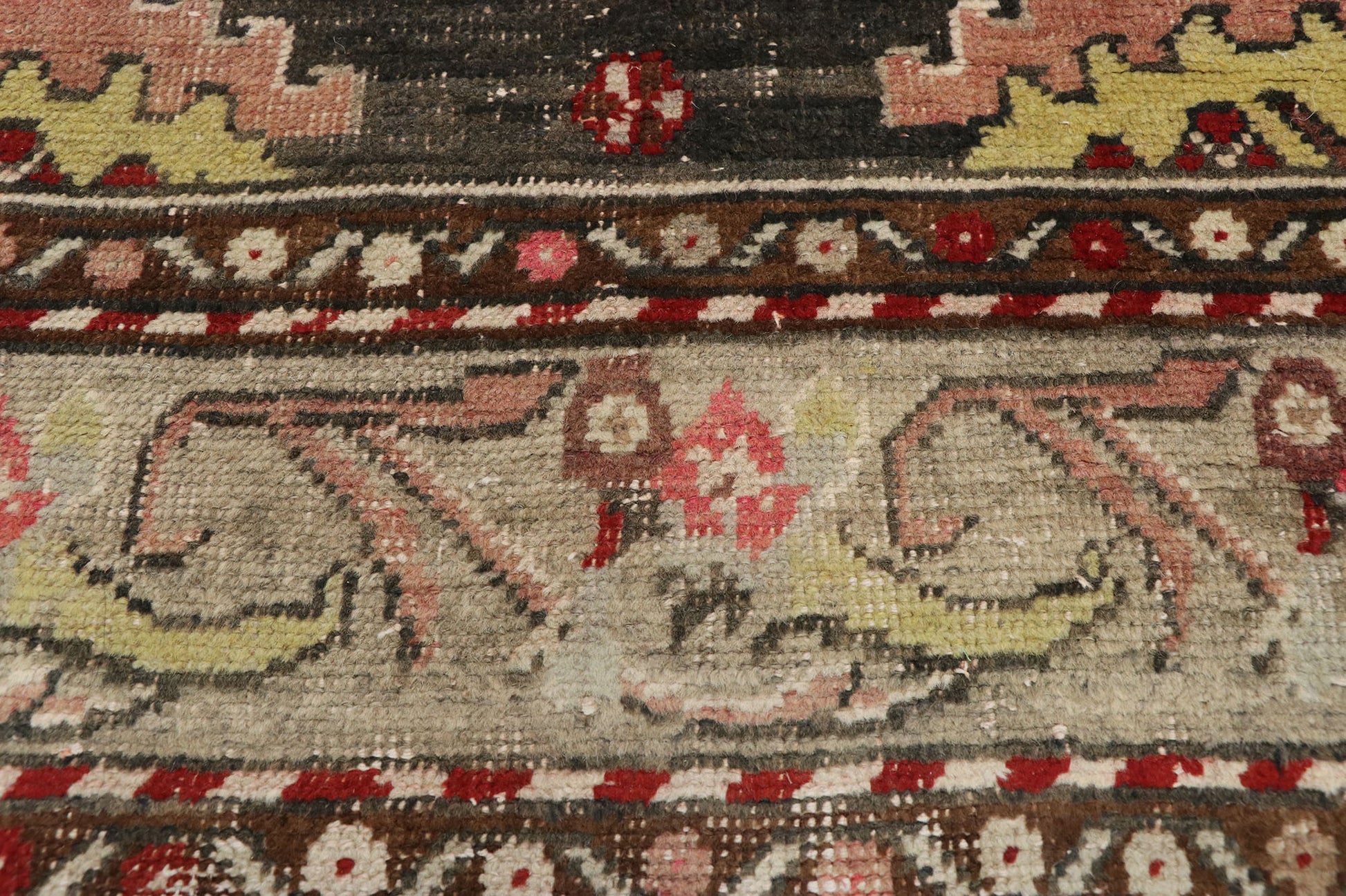 4 x 12 Vintage Red Turkish Oushak Rug 73674