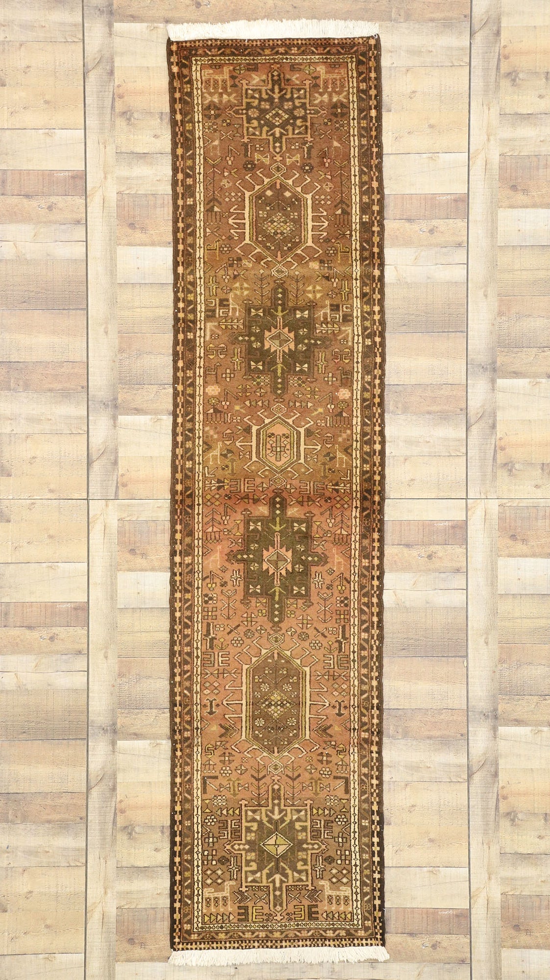 2 x 9 Vintage Persian Heriz Runner 73679