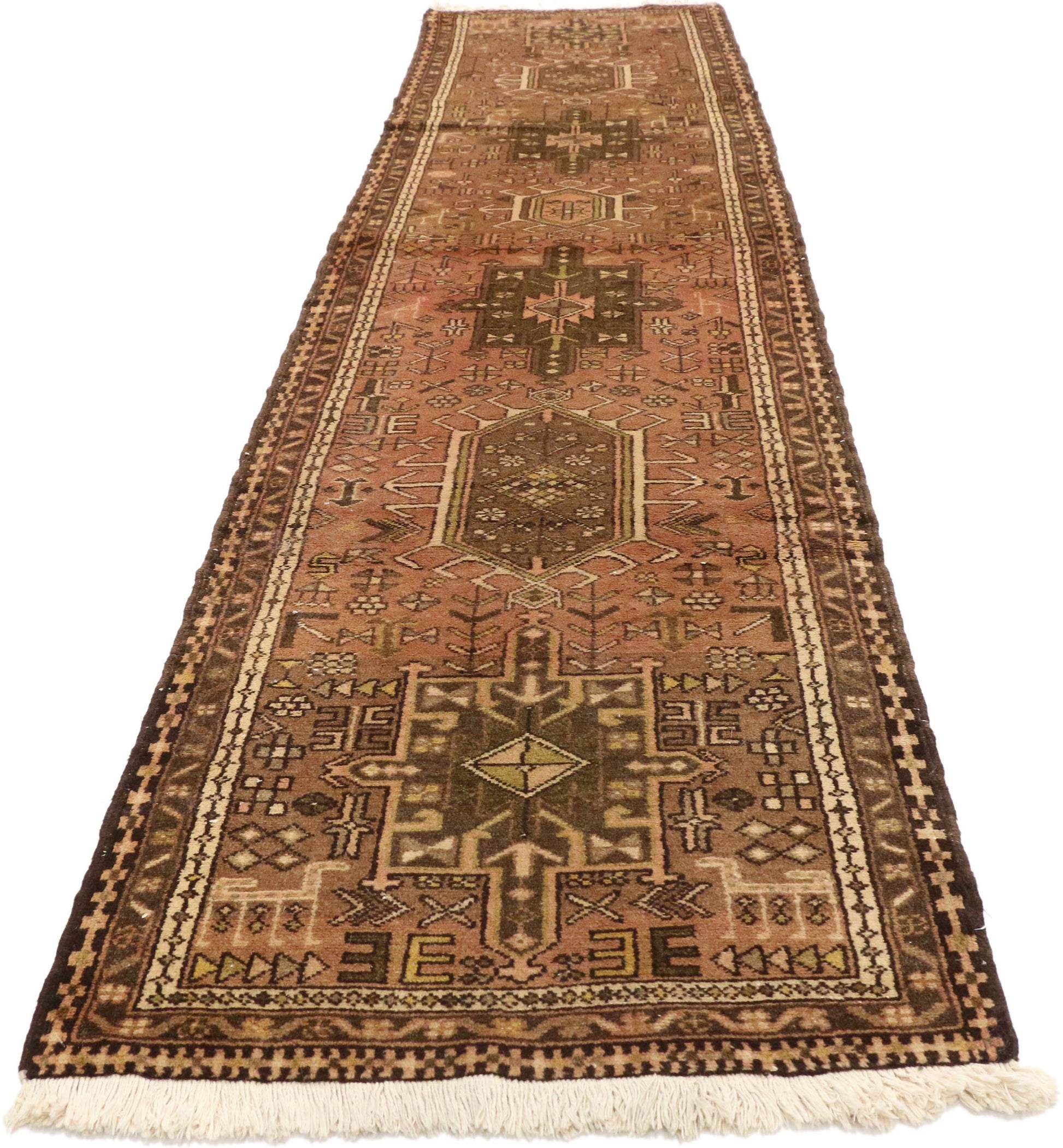 2 x 9 Vintage Persian Heriz Runner 73679