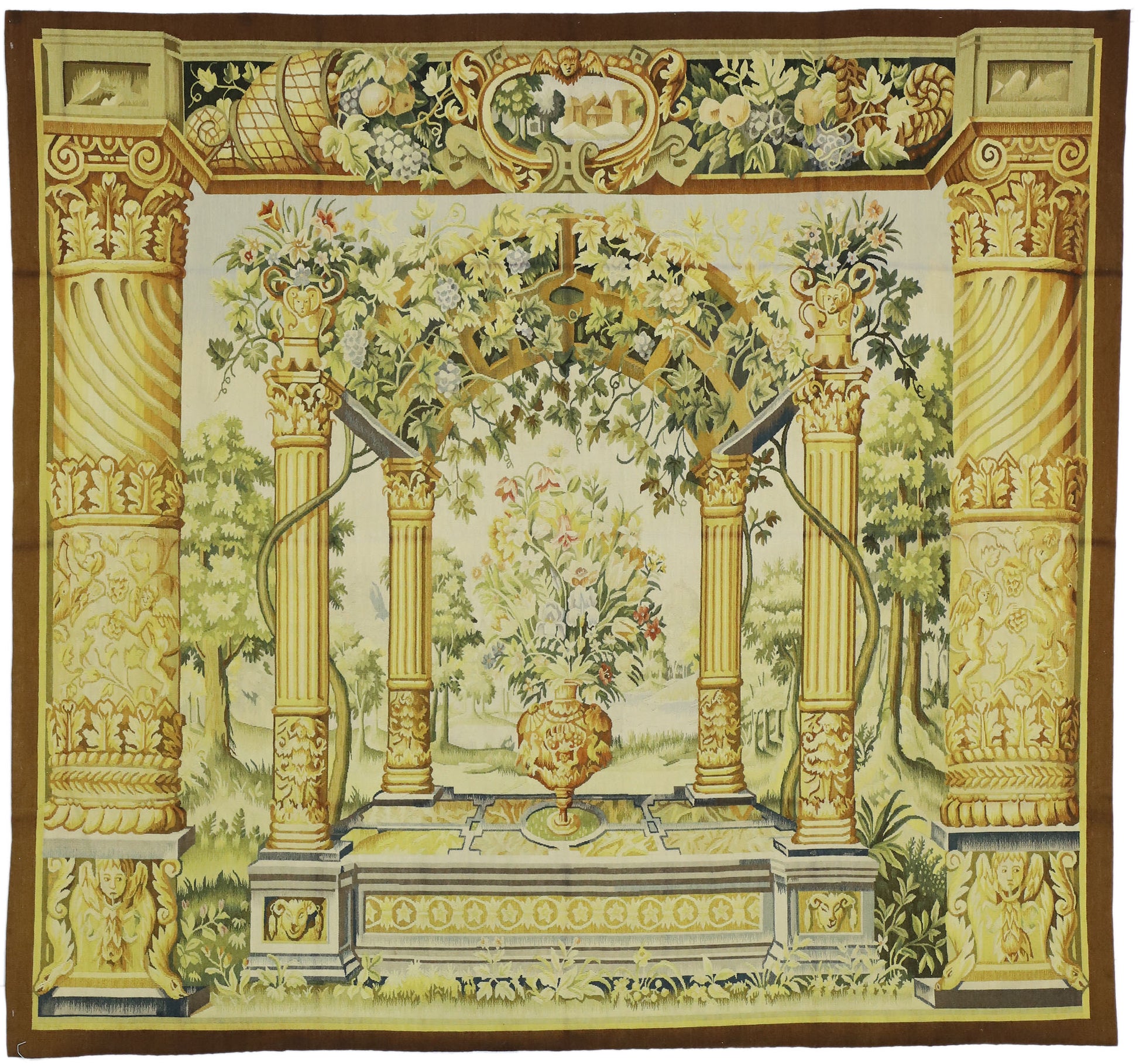 5 x 6 Flemish Reproduction Garden Tapestry 73698