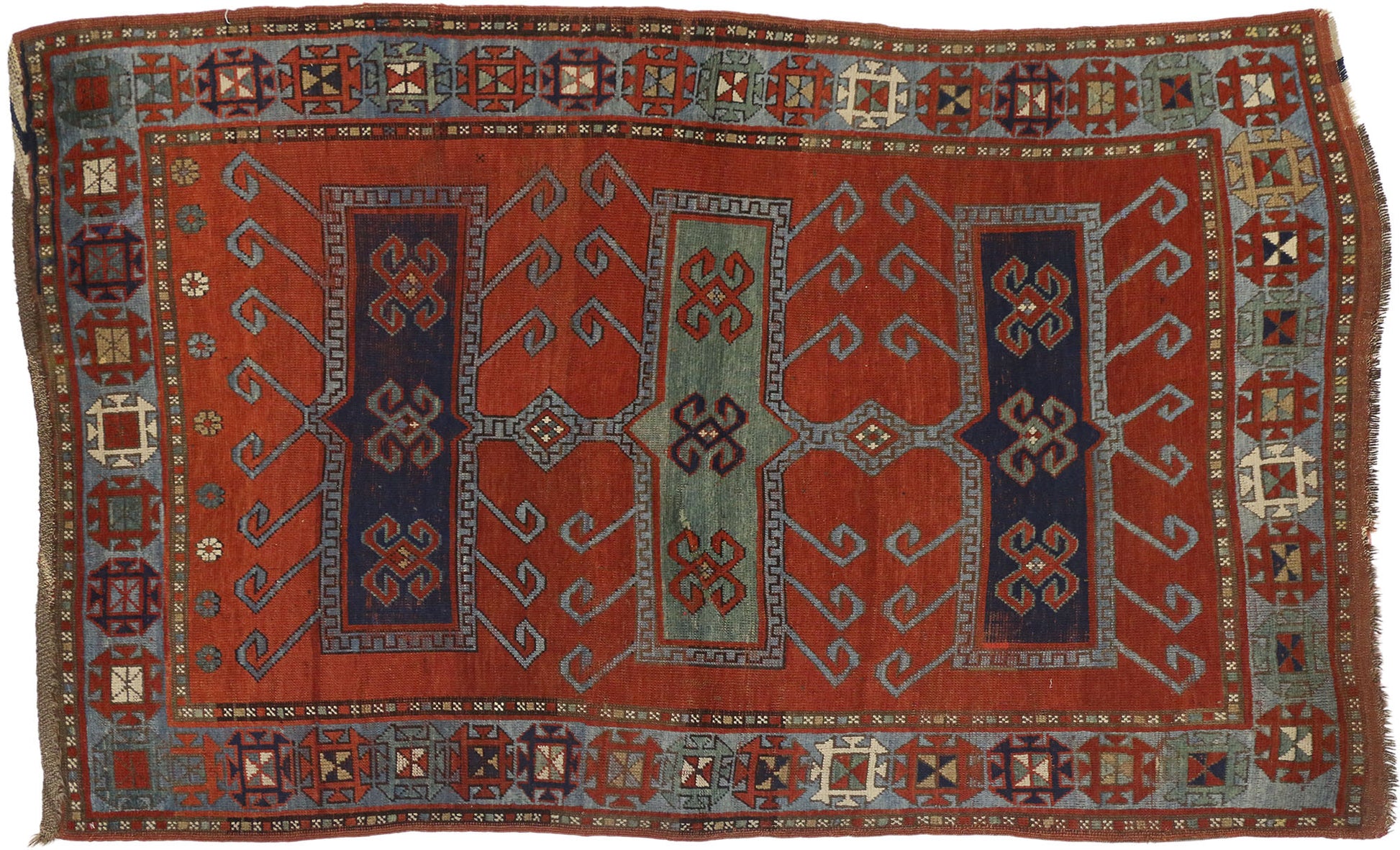 4 x 7 Antique Caucasian Kazak Rug 73706