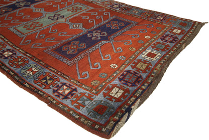 4 x 7 Antique Caucasian Kazak Rug 73706