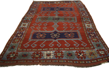 4 x 7 Antique Caucasian Kazak Rug 73706
