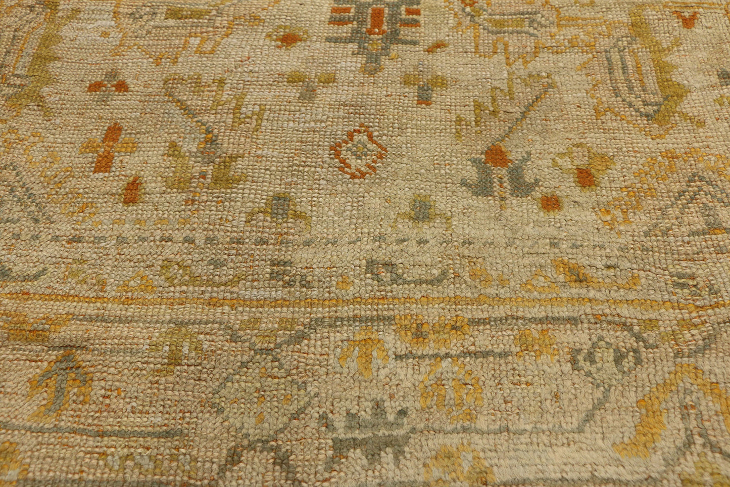 7 x 9 Antique Turkish Oushak Angora Rug 73716