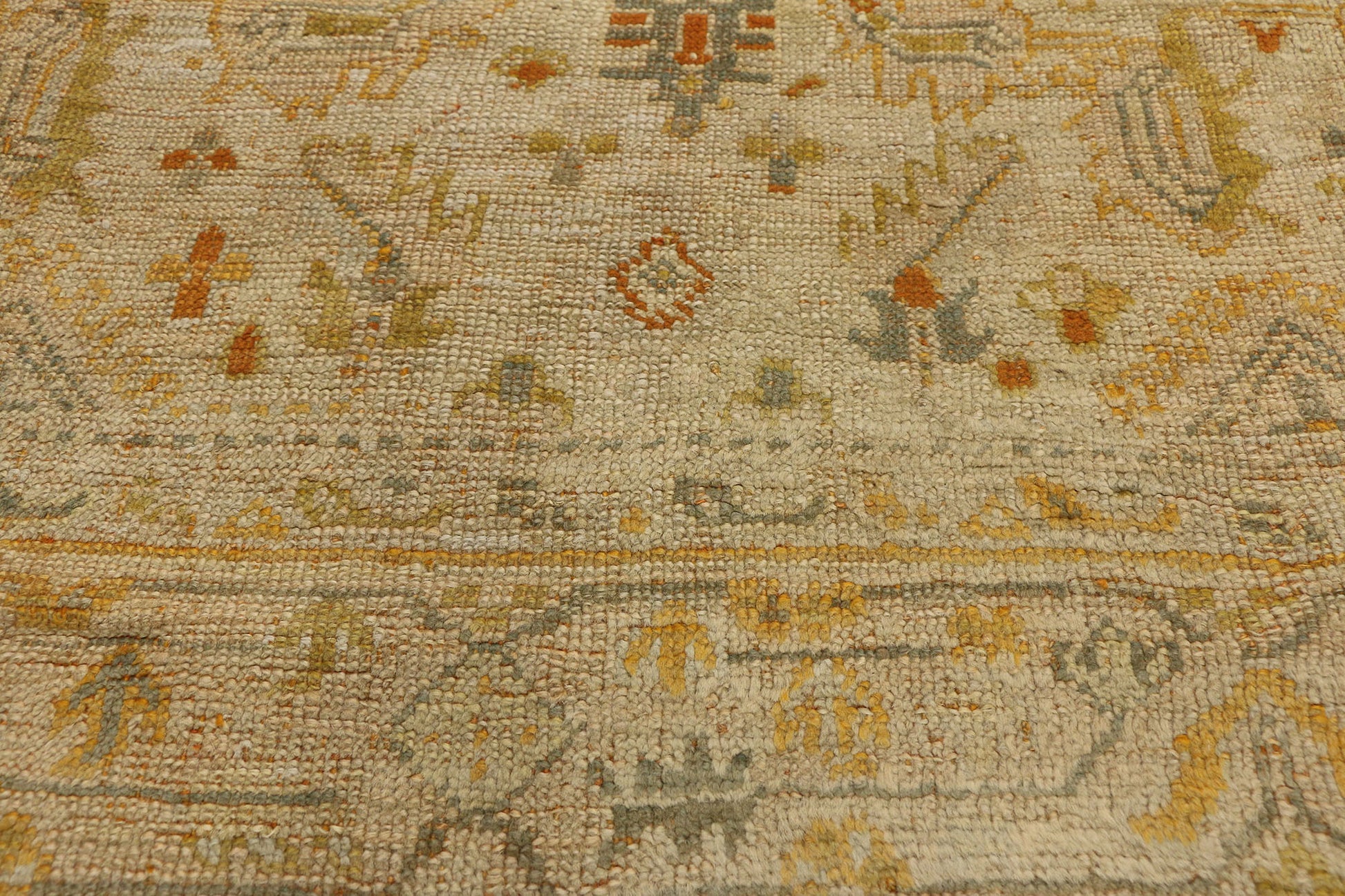 7 x 9 Antique Turkish Oushak Angora Rug 73716