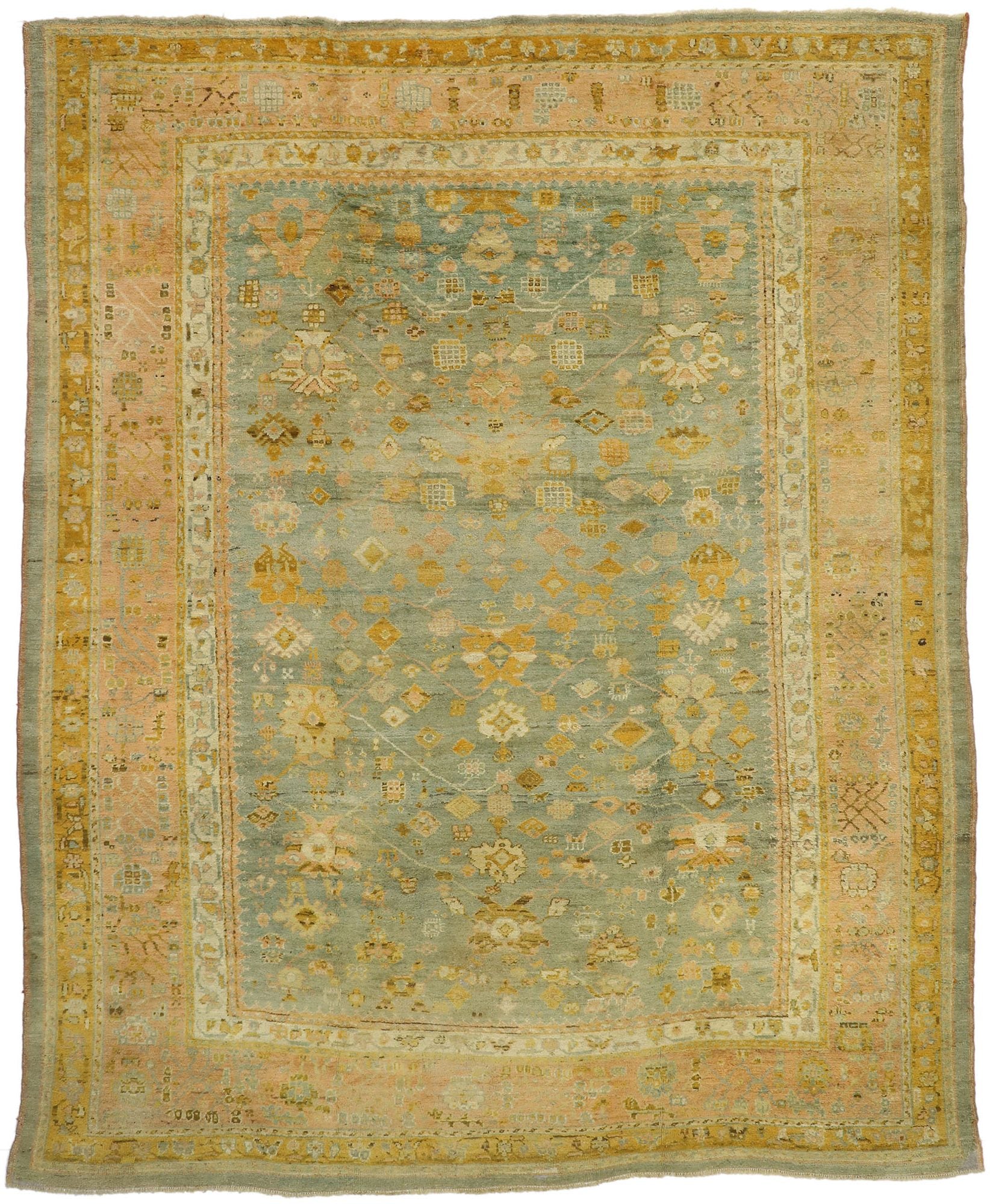 11 x 14 Antique Turkish Oushak Rug 73717