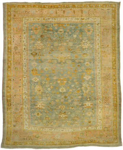 11 x 14 Antique Turkish Oushak Rug 73717