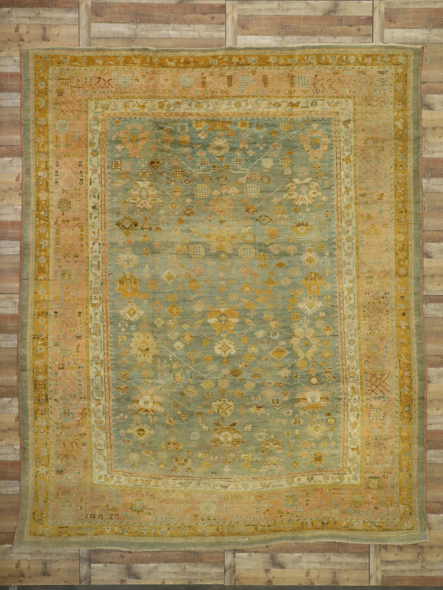 11 x 14 Antique Turkish Oushak Rug 73717