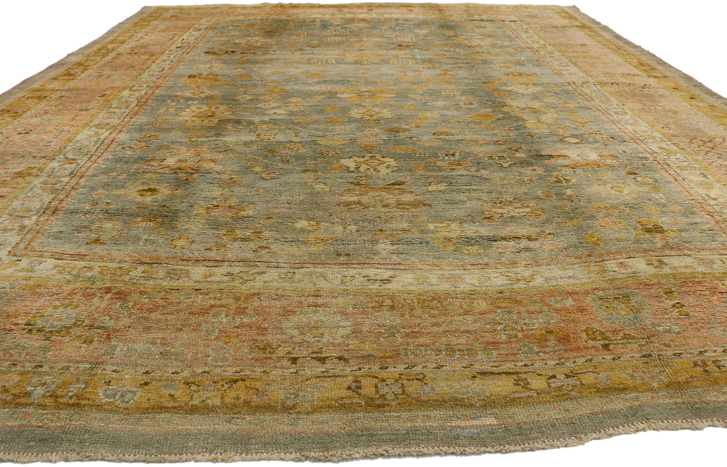 11 x 14 Antique Turkish Oushak Rug 73717