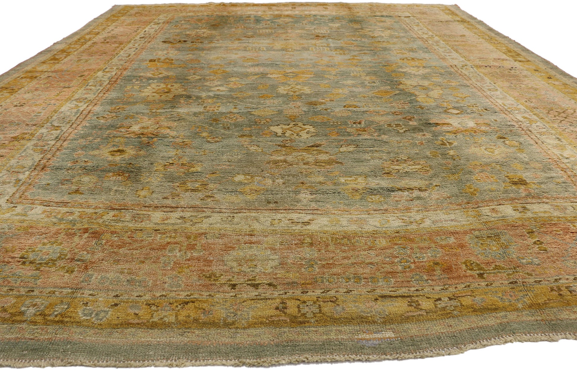 11 x 14 Antique Turkish Oushak Rug 73717