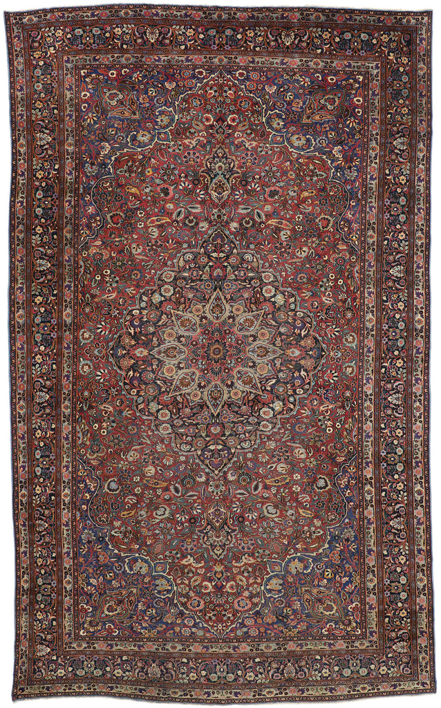 10 x 17 Antique Persian Mashhad Rug 73733