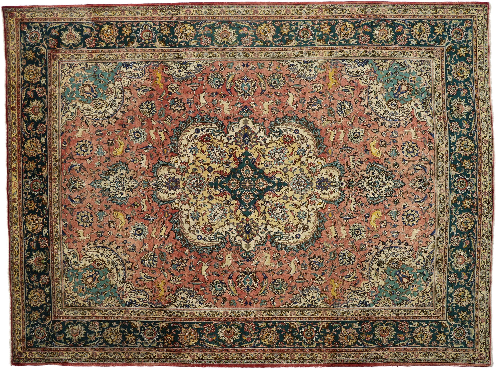 10 x 13 Vintage Tabriz Rug 73734