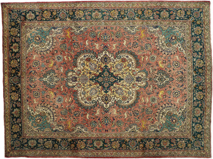 10 x 13 Vintage Tabriz Rug 73734
