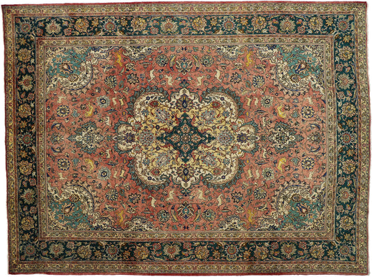 10 x 13 Vintage Tabriz Rug 73734