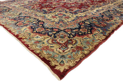 10 x 14 Vintage Persian Yazd Rug 73735
