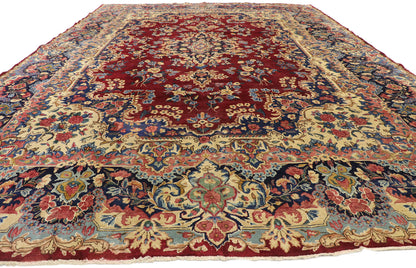 10 x 14 Vintage Persian Yazd Rug 73735