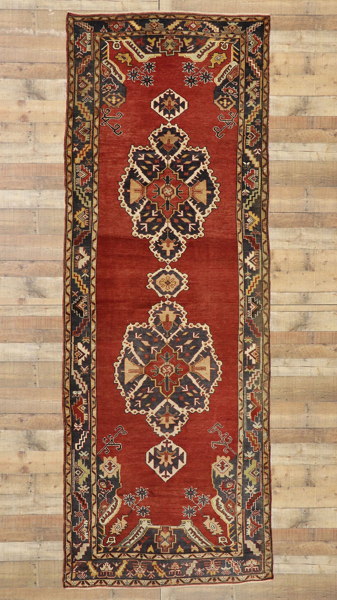 4 x 12 Vintage Turkis Oushak Rug 73738